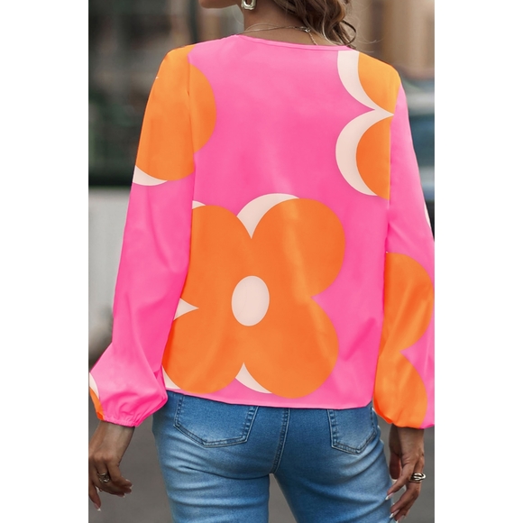 Pink Large Floral Print Top - Picture 2 of 4